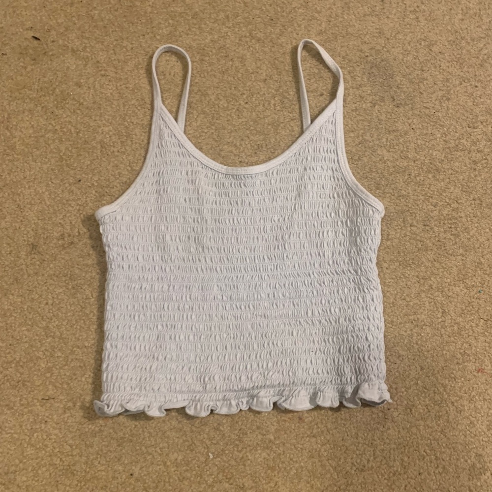 HOLLISTER BABY BLUE SMOCKED TANK TOP